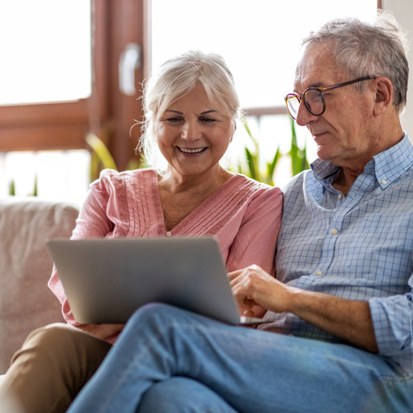 elderly couple spending time together